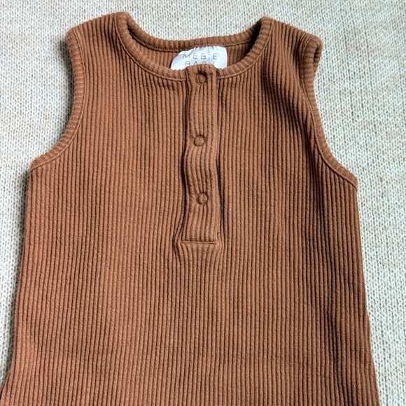Mebie Ribbed Rust Romper - Picture 2 of 3